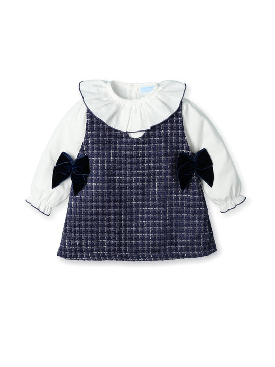 Completo in tweed blu