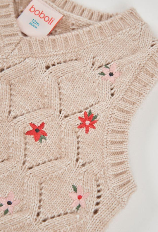 Gilet in lana fiori