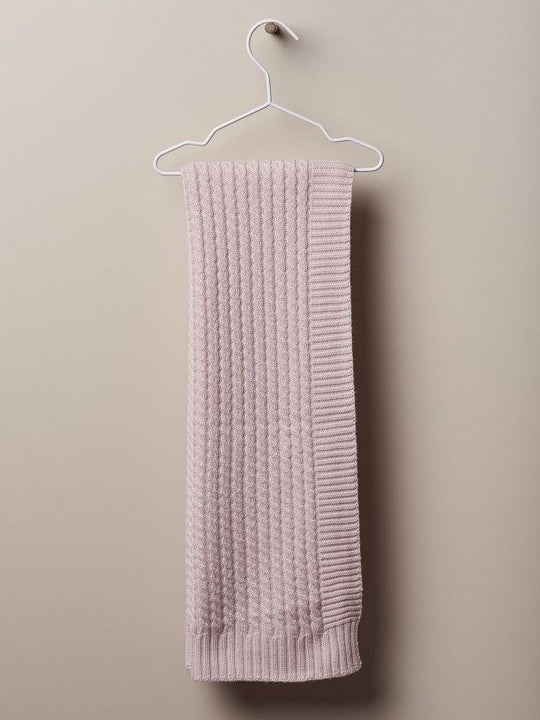 Coperta in lana merino trecce rosa