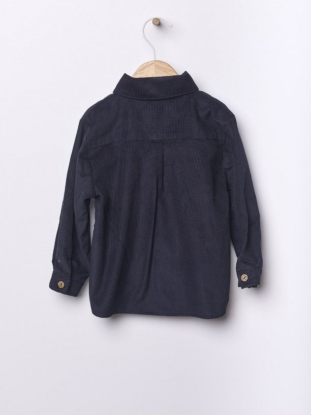 Camicia in morbido velluto 1000 righe blu