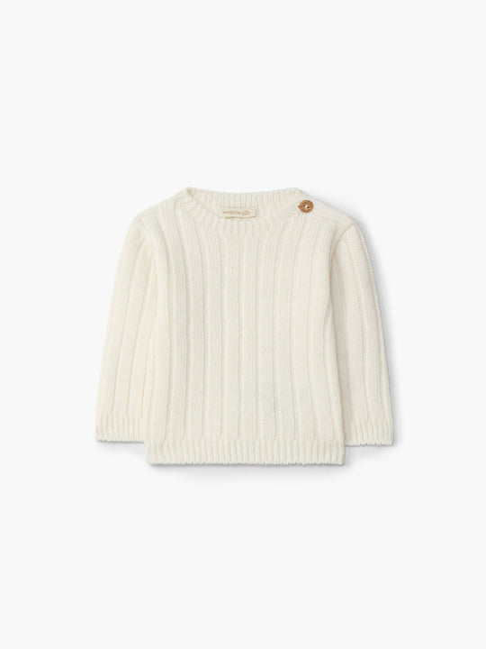 Maglione a coste panna