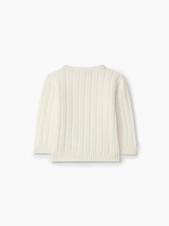 Maglione a coste panna