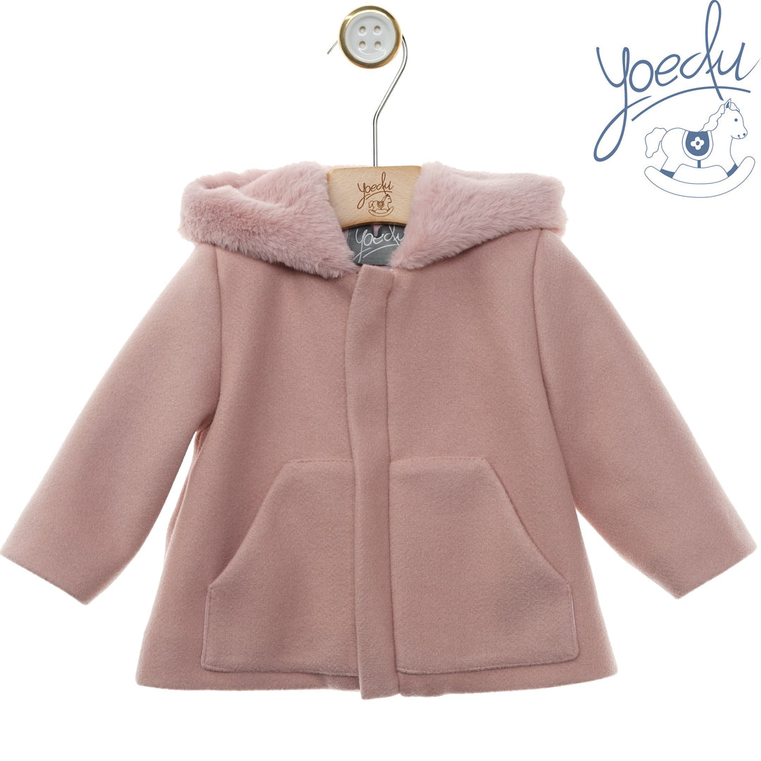 Cappotto in panno rosa