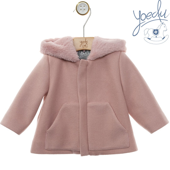 Cappotto in panno rosa