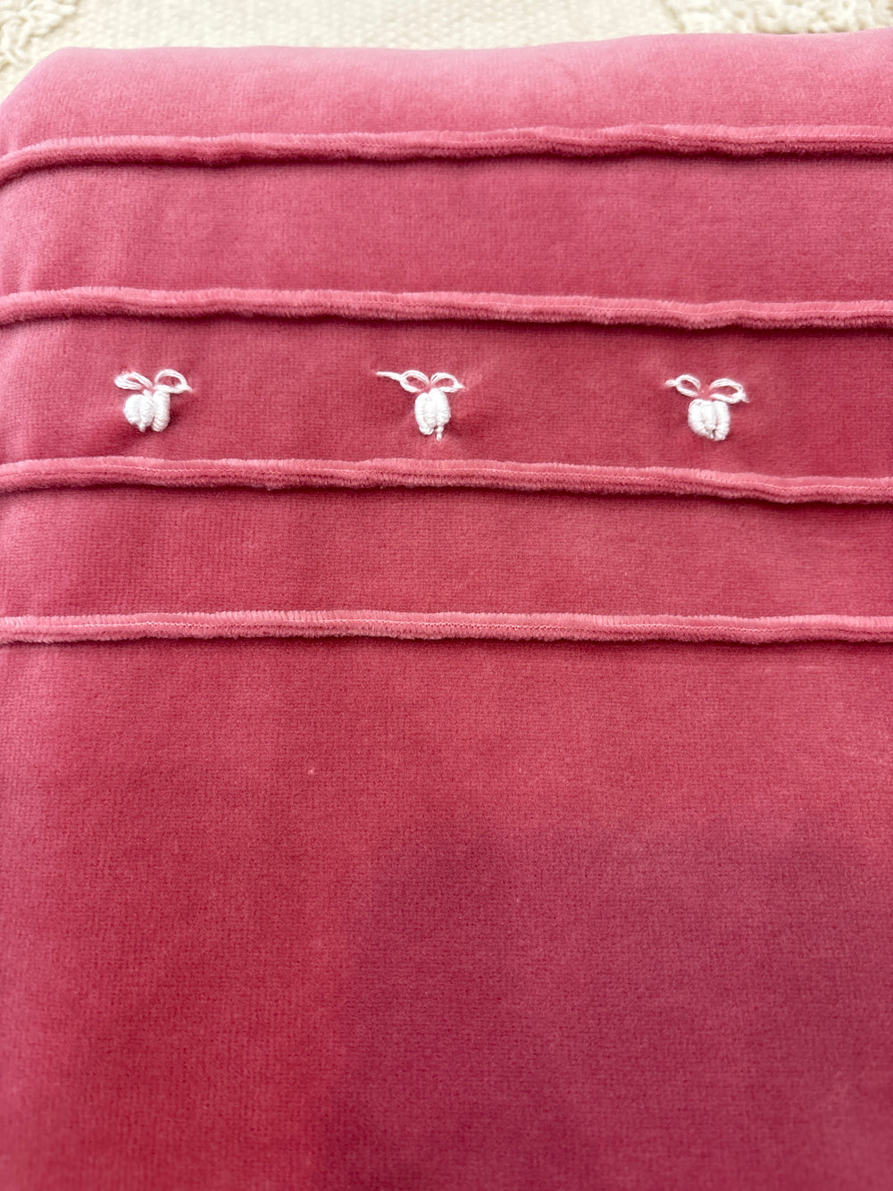 Coperta in ciniglia rosa antico