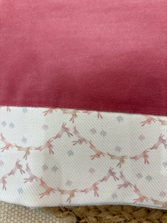 Coperta in ciniglia rosa antico