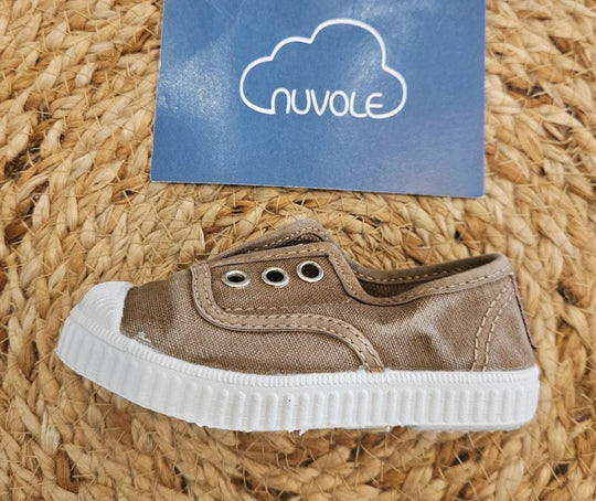 Sneakers in tela beige