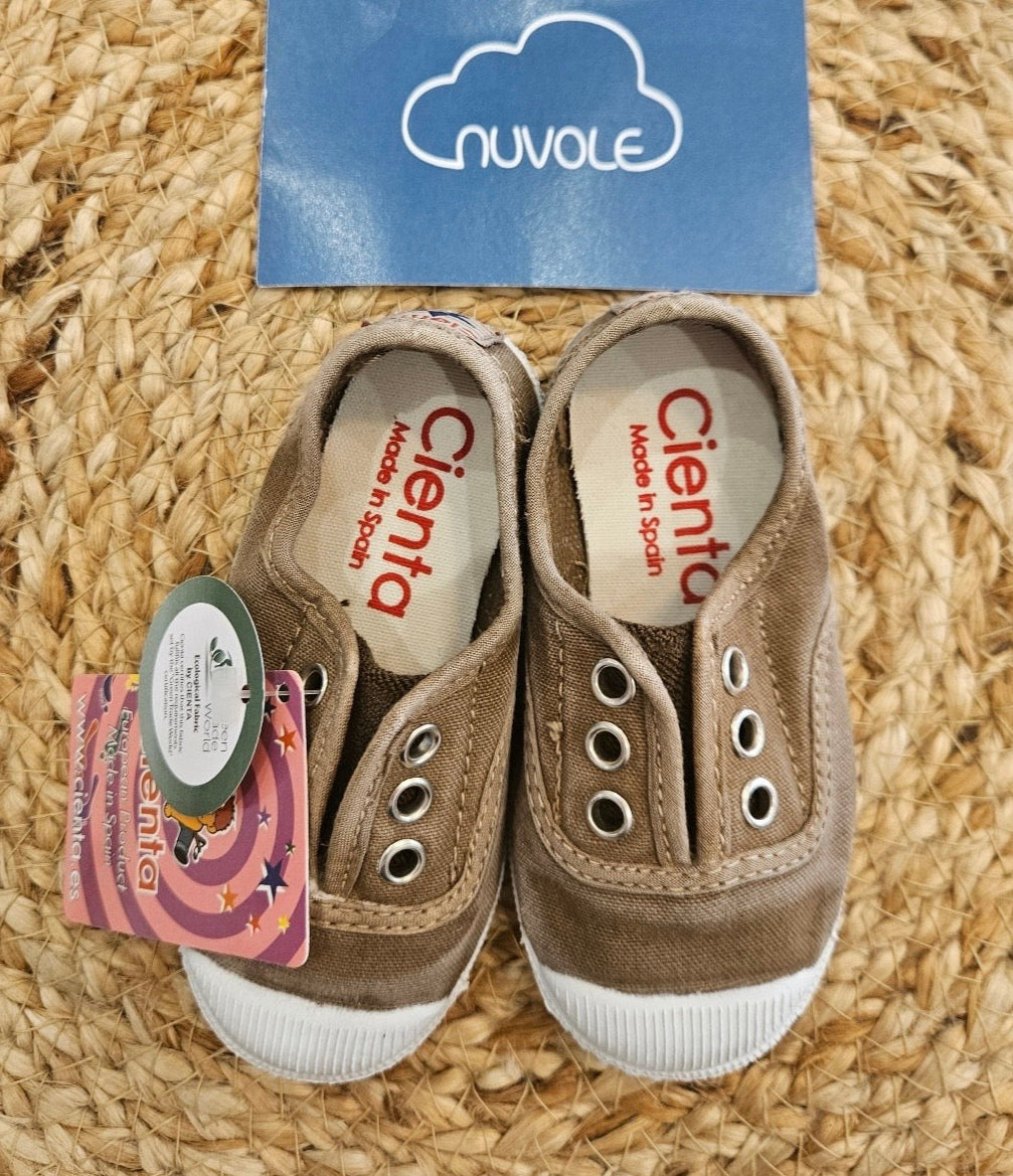 Sneakers in tela beige