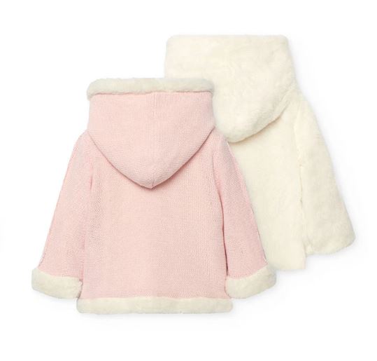 Giubbino in lana reversibile rosa