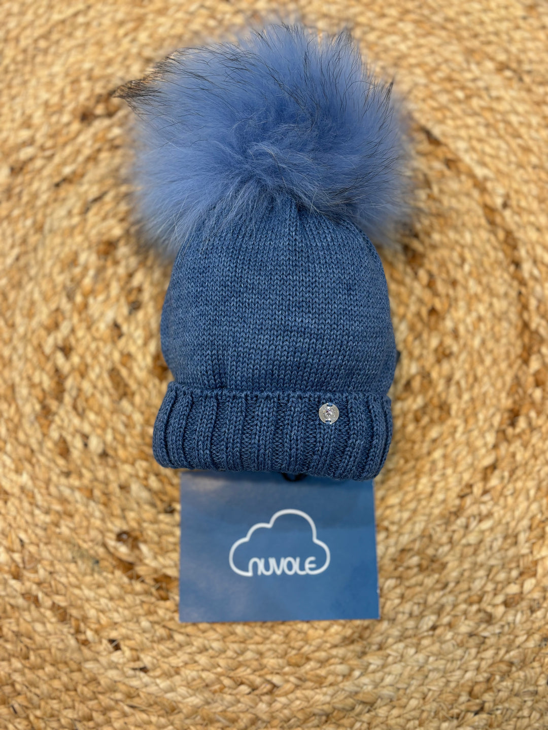 Cappello con pompon jeans