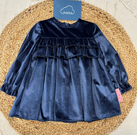 Abito in velluto blu