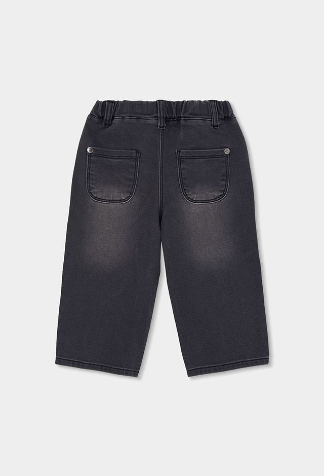 Denim antracite con ricami