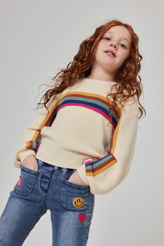 Maglione righe multicolor