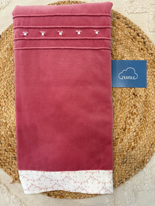 Coperta in ciniglia rosa antico