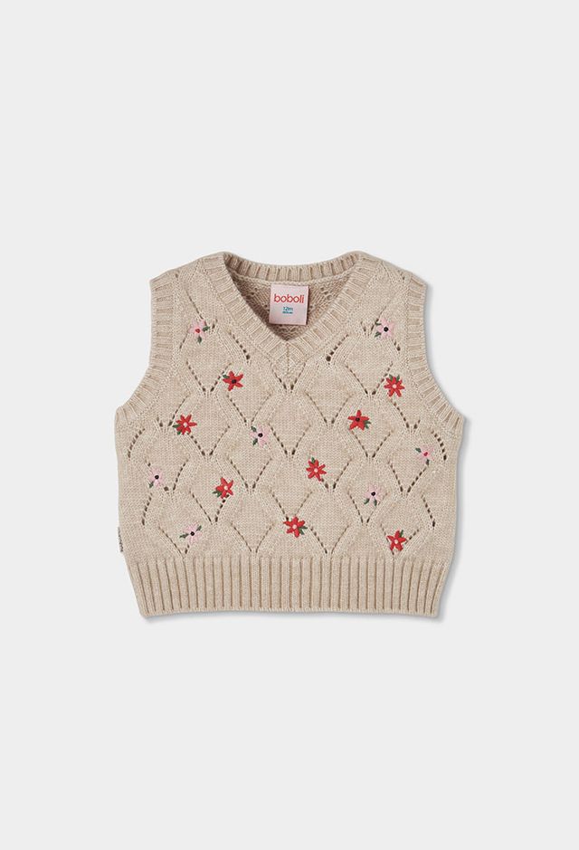 Gilet in lana fiori