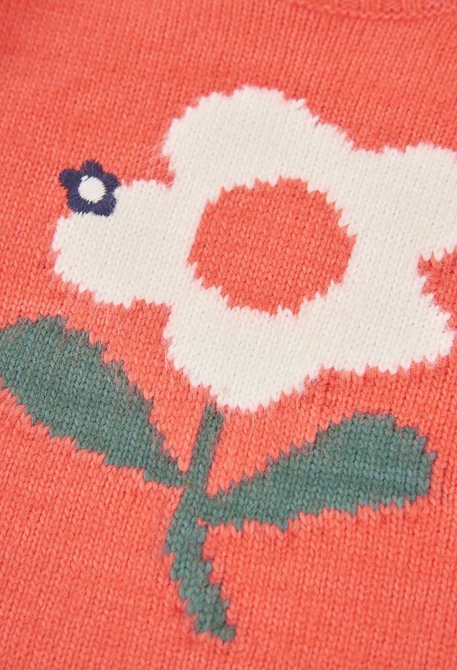 Maglione fiori corallo