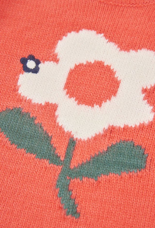 Maglione fiori corallo
