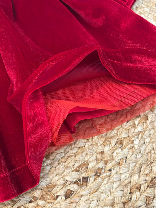 Abito in velluto rosso
