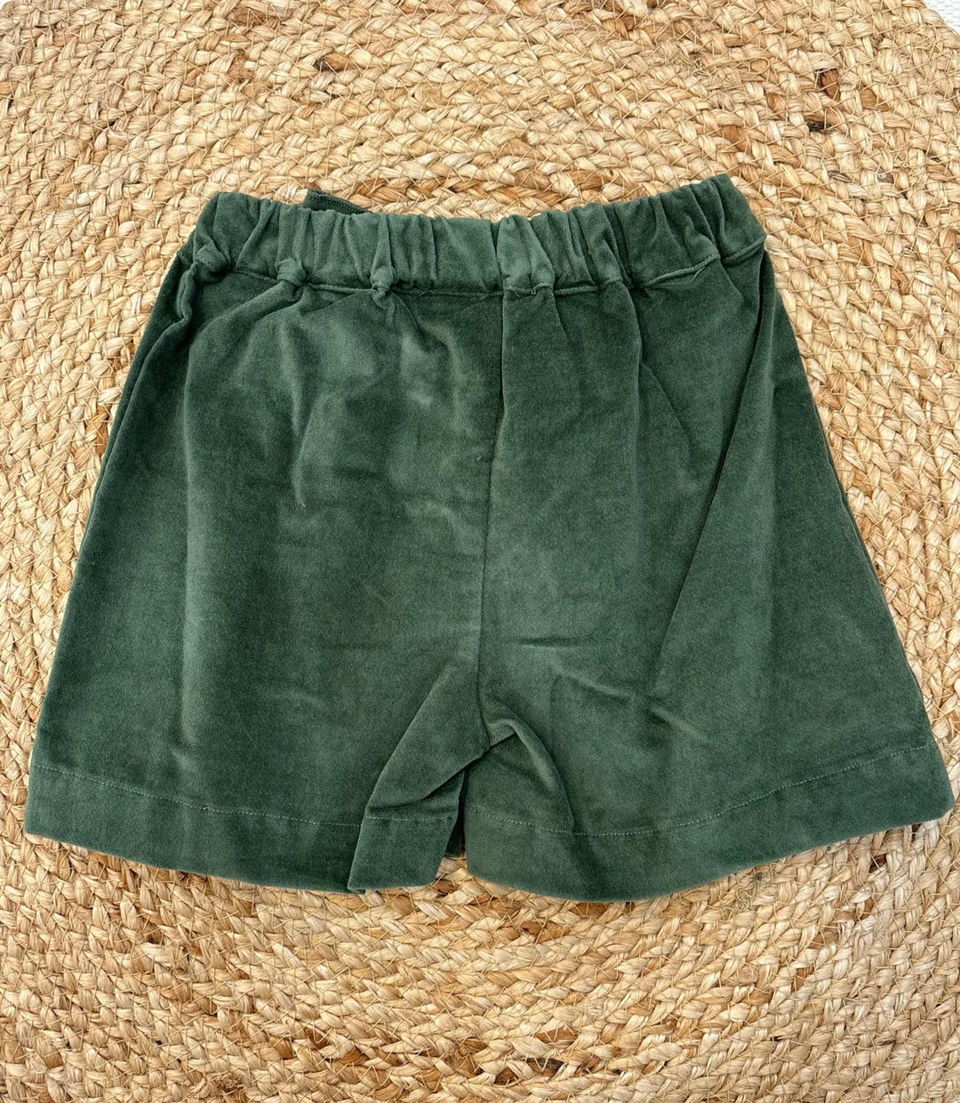 Pantaloncino in velluto con fiocco