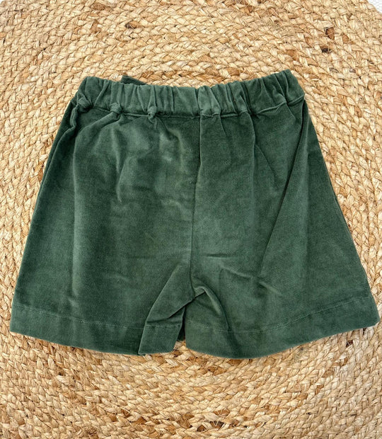 Pantaloncino in velluto con fiocco