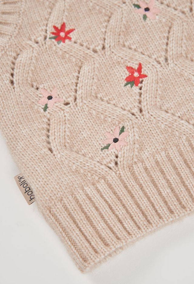 Gilet in lana fiori