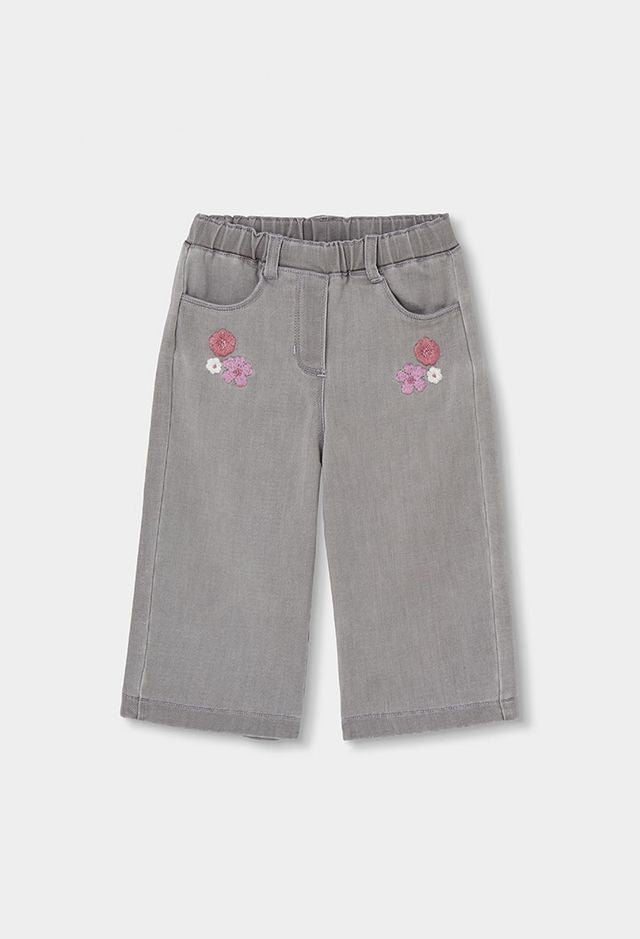 Denim con ricami orchidea
