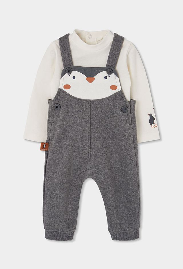 Completo salopette pinguini