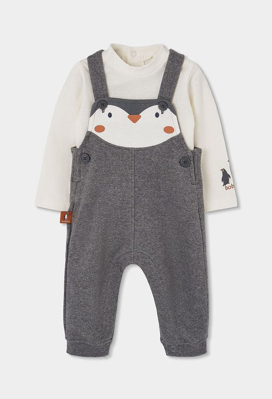 Completo salopette pinguini