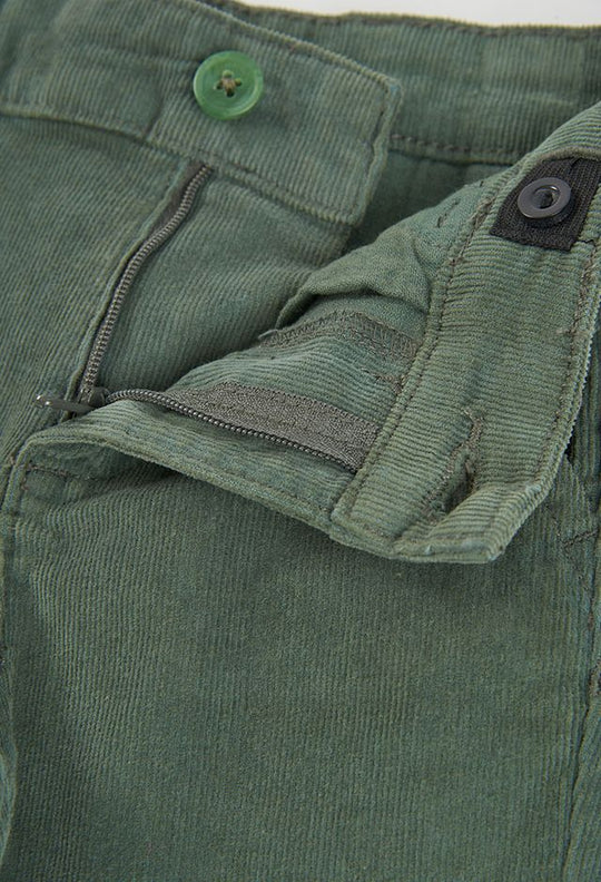 Pantalone in velluto verde pino