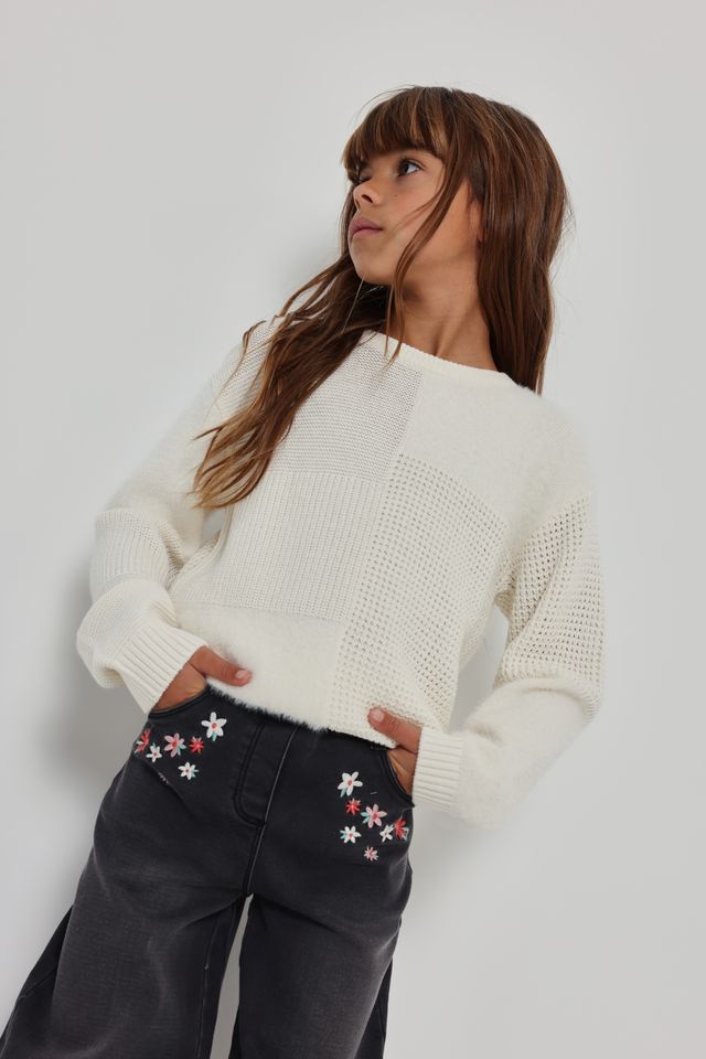 Maglia in lana panna
