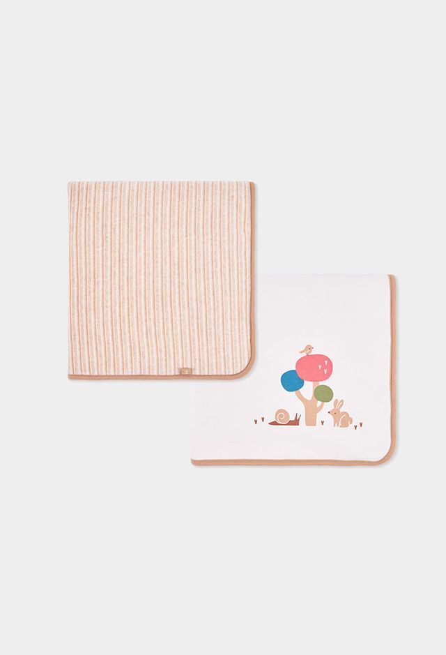 Coperta reversibile in ciniglia e cotone