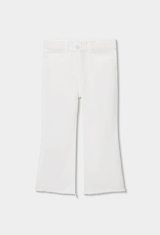 Pantalone a zampa in twilll bianco