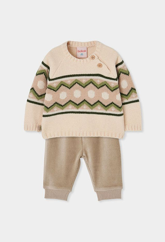 Completo con maglione in ciniglia